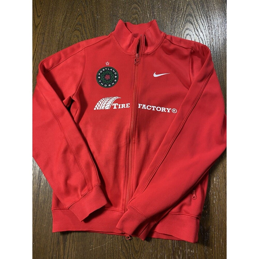 Nike Portland Thorns FC Track Jacket Women’s XS Red Full Zip Tire Factory Soccer